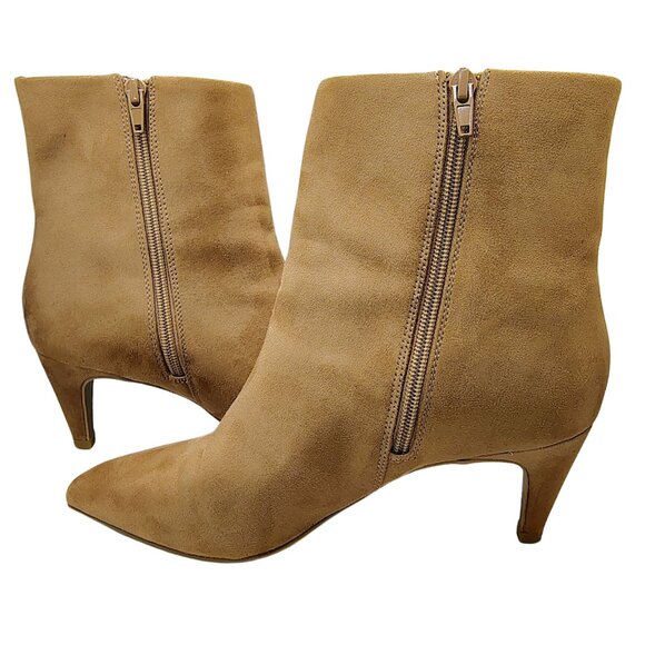 Dolce Vita Sabryna Suede Pointed Toe Ankle Boots | Size 7 | Tan Zip Heels - Picture 7 of 10